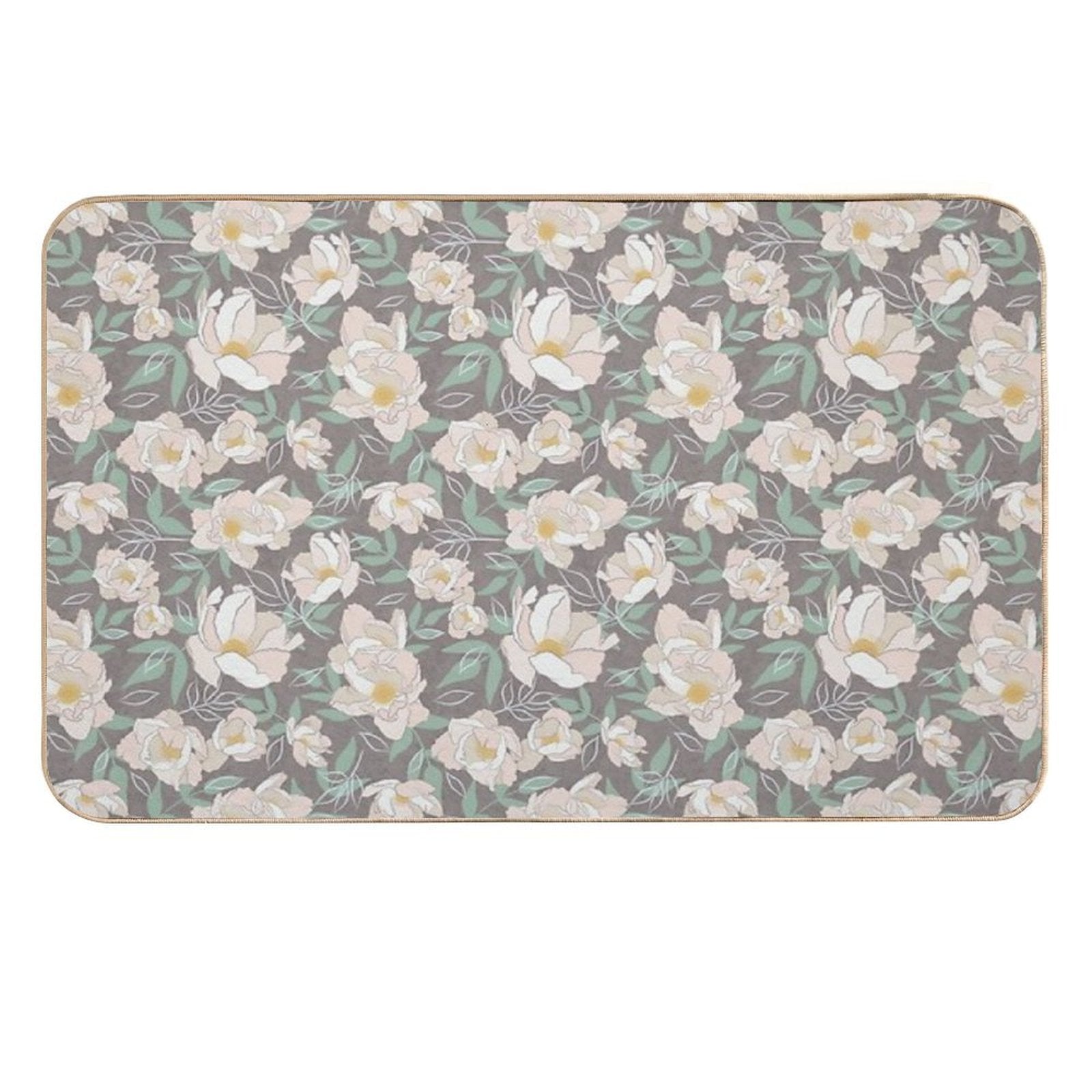 Peonies on Purple  Dirt-Trapping Bath Mat