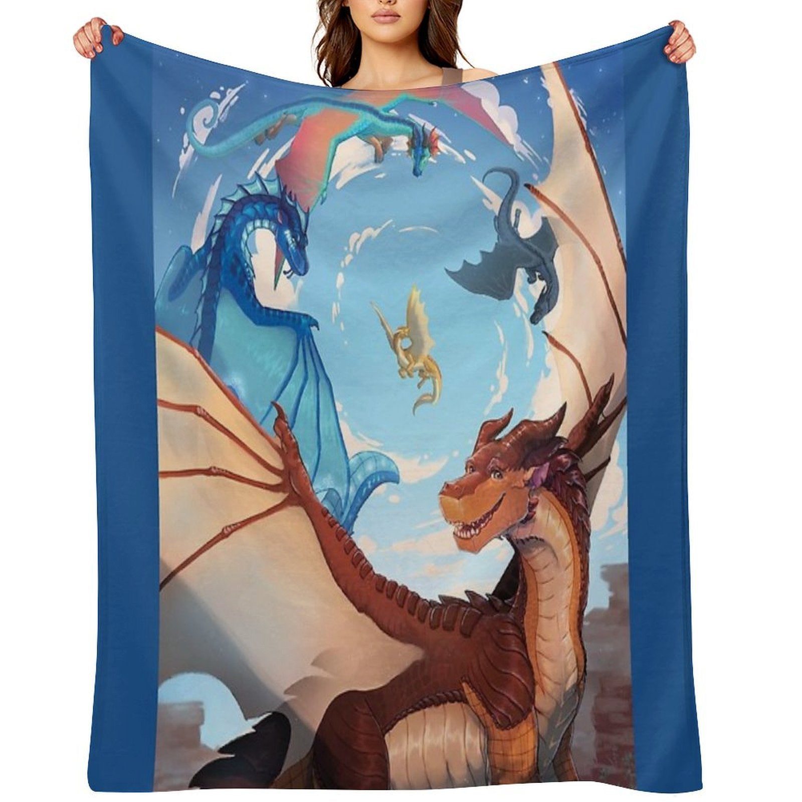 Wings of Fire - Clay And The Dragonets of Destiny Shrink-resistant Throw Blanket
