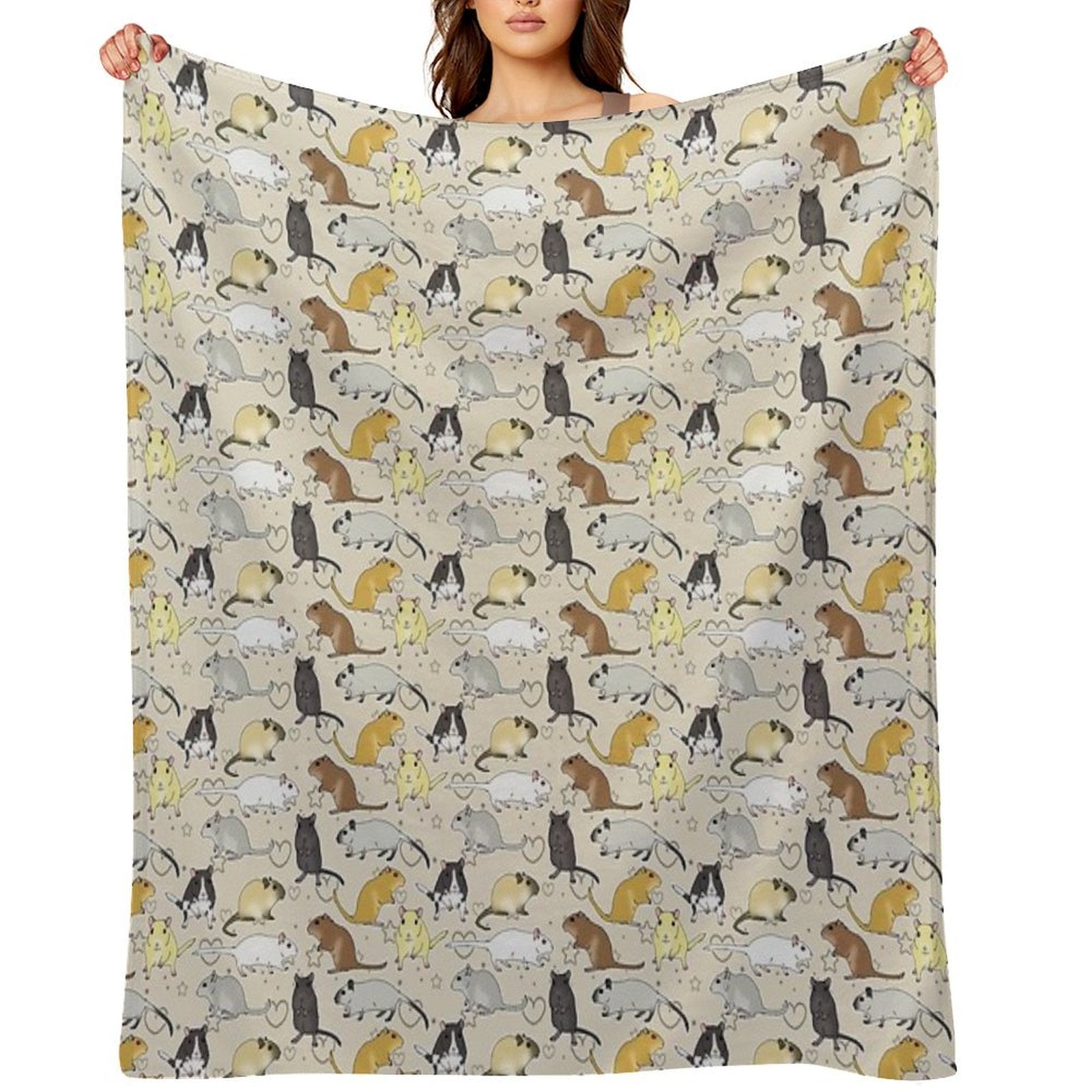 Gerbil Pattern Simple But Cute All-season Throw Blanket