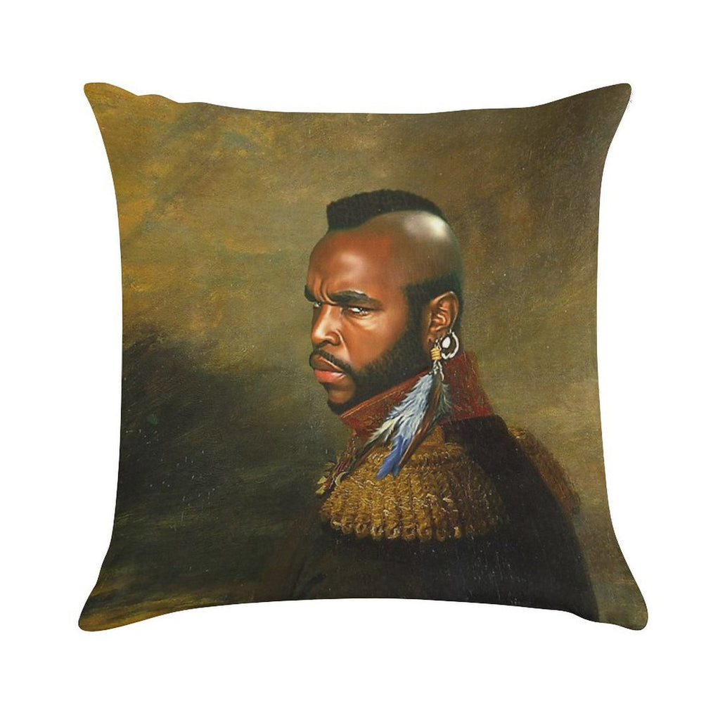 Mr. T - Replaceface Soft Short Plush Fabric Throw Pillow