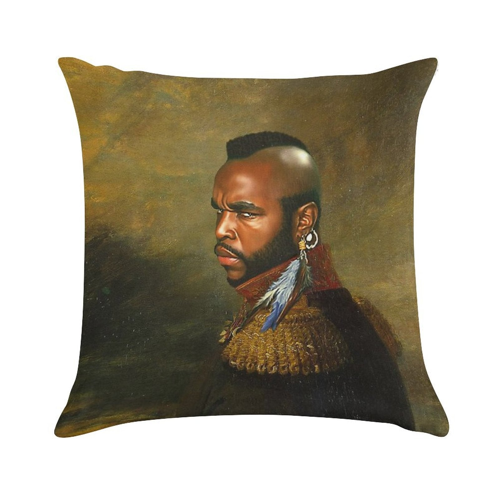 Mr. T - Replaceface Soft Short Plush Fabric Throw Pillow