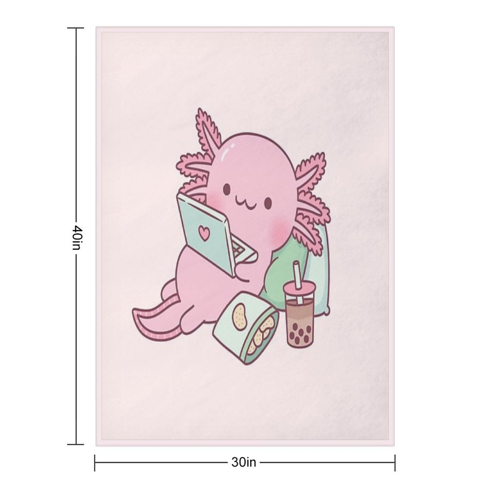 Cute Chilling Axolotl Versatility Throw Blanket