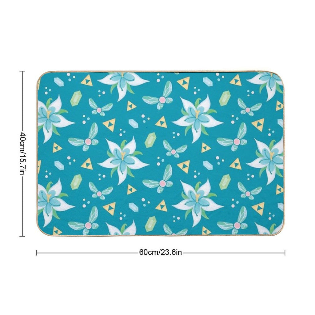 Silent Princess Pattern Blue V.2  High-Traffic Bath Mat