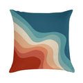 Retro Style Waves Soft Short Plush Fabric Throw Pillow