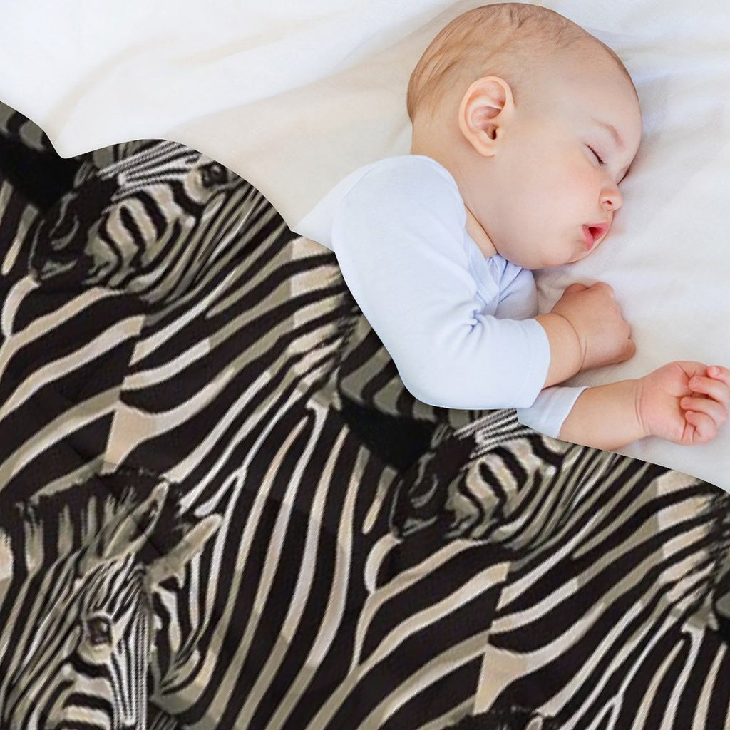 Realistic Rustic Zebra Pattern All-season Throw Blanket