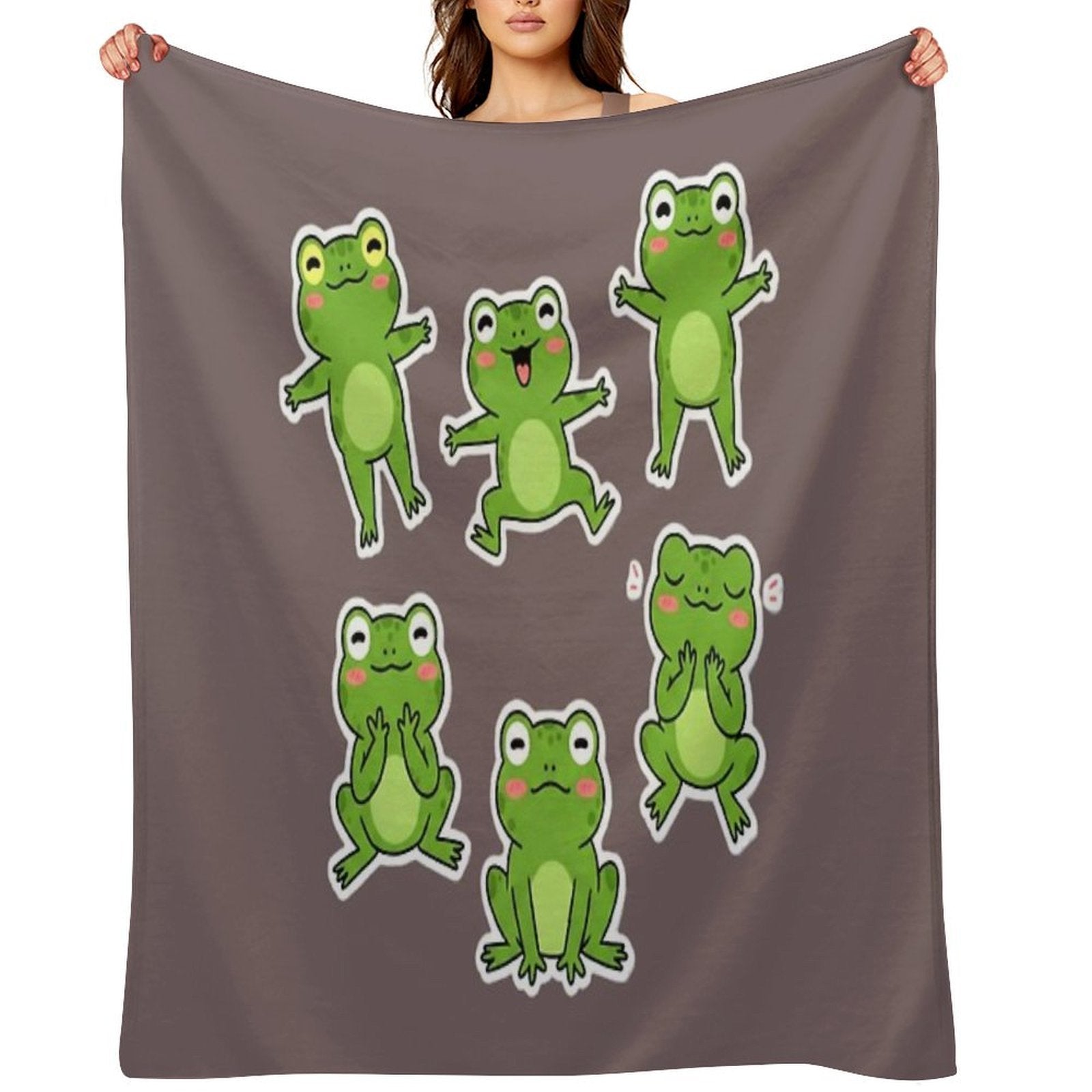 Dancing Frog Frog, Frogs, Dancing, Dance, Dancer, Music, Meme, Musician, Band, Rock, Metal, Vintage, Retro Travel-friendly Throw Blanket