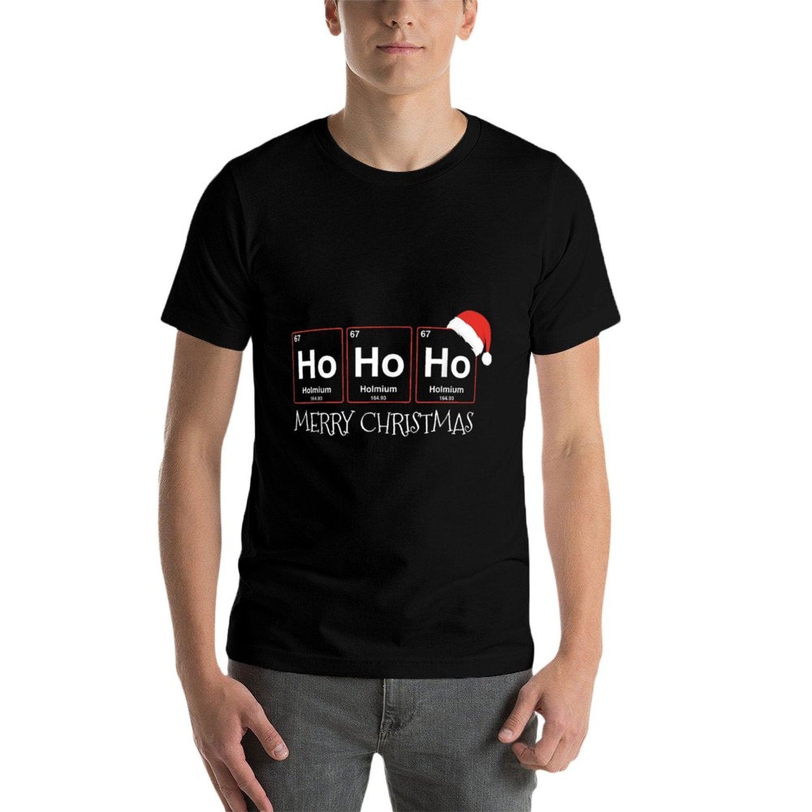 Ho Ho Ho Holmium Element Funny Chemistry Christmas Gift  Heathered Texture T-Shirt