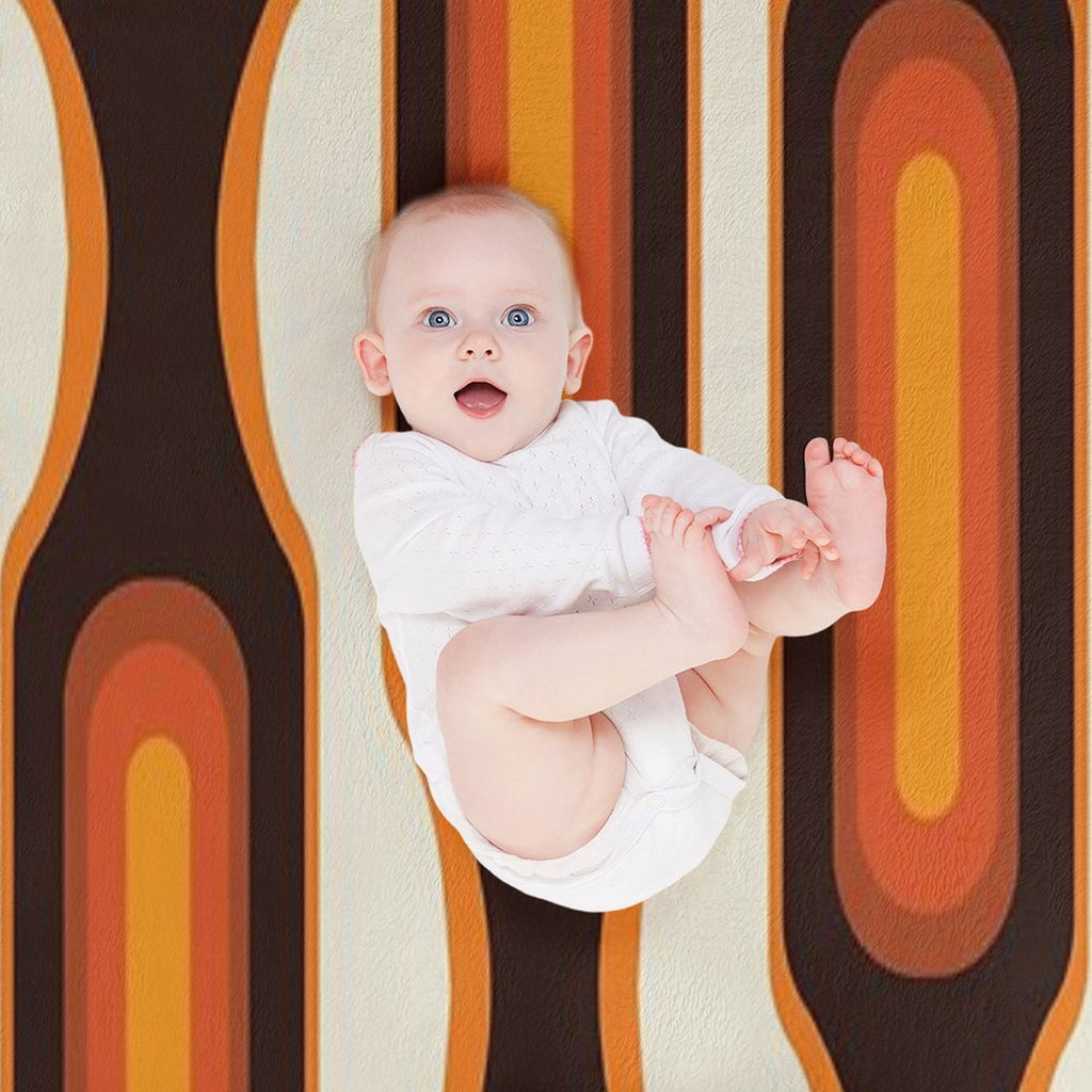 Capsules Large 1970s Orange Meets Mid Century Modern Comfort Throw Blanket