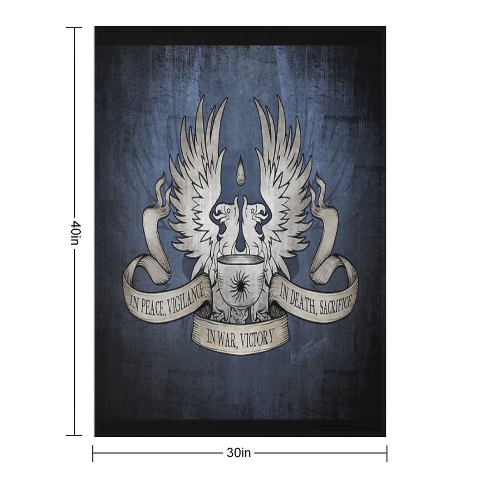 Dragon Age Grey Warden Motto Compact Throw Blanket
