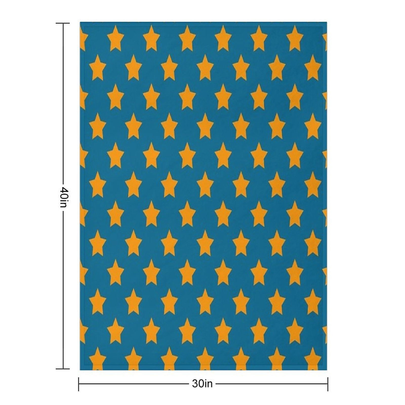 Orange Stars Blue Background Pattern Design Plush Throw Blanket