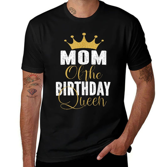 Mom Of The Birthday Queen Girls Bday Party Gift For Her  Rolled Sleeves T-Shirt