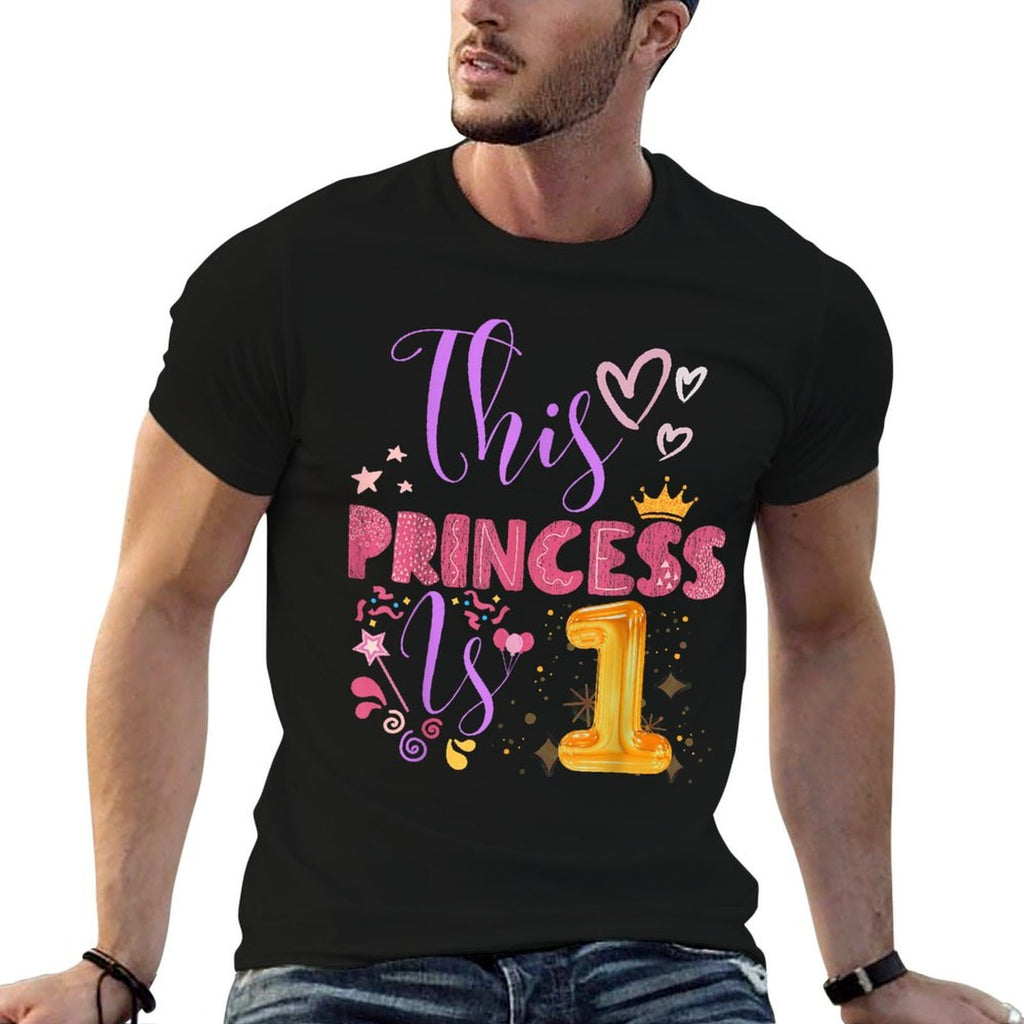 Birthday Girl This Princess Is 1 Year Old Girl B-Day  Durable T-Shirt