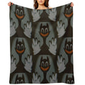 Cartoon Cat Easy Care Throw Blanket