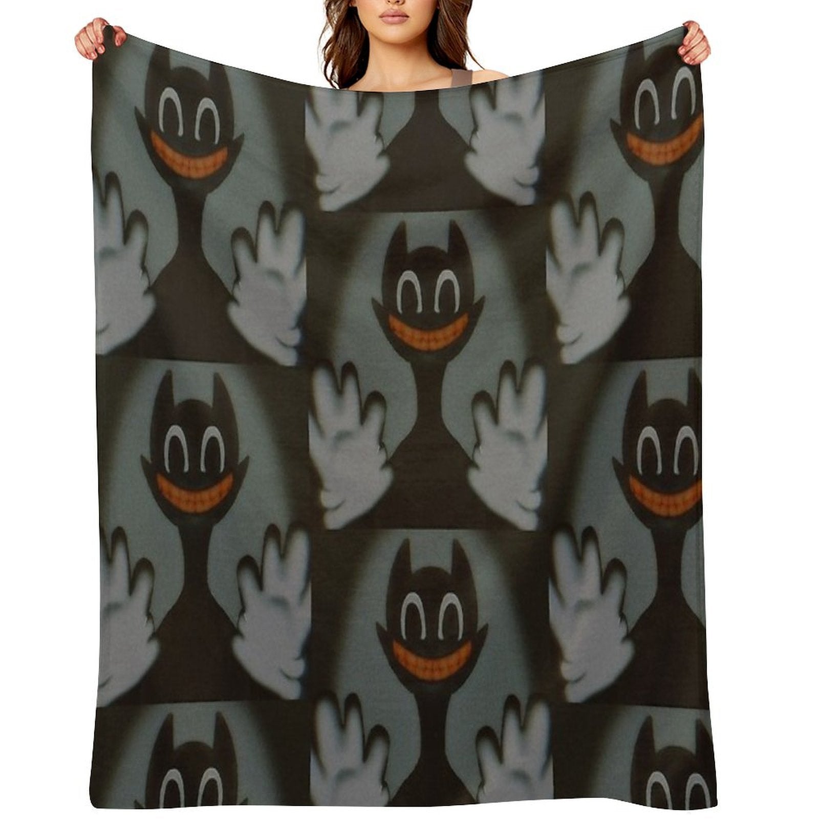 Cartoon Cat Easy Care Throw Blanket