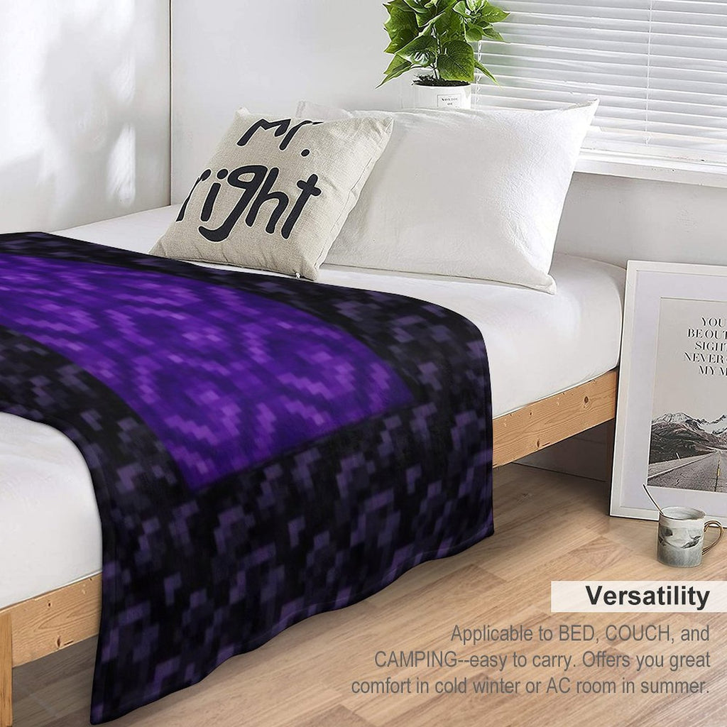 Nether Portal Pixel Blanket Versatility Throw Blanket