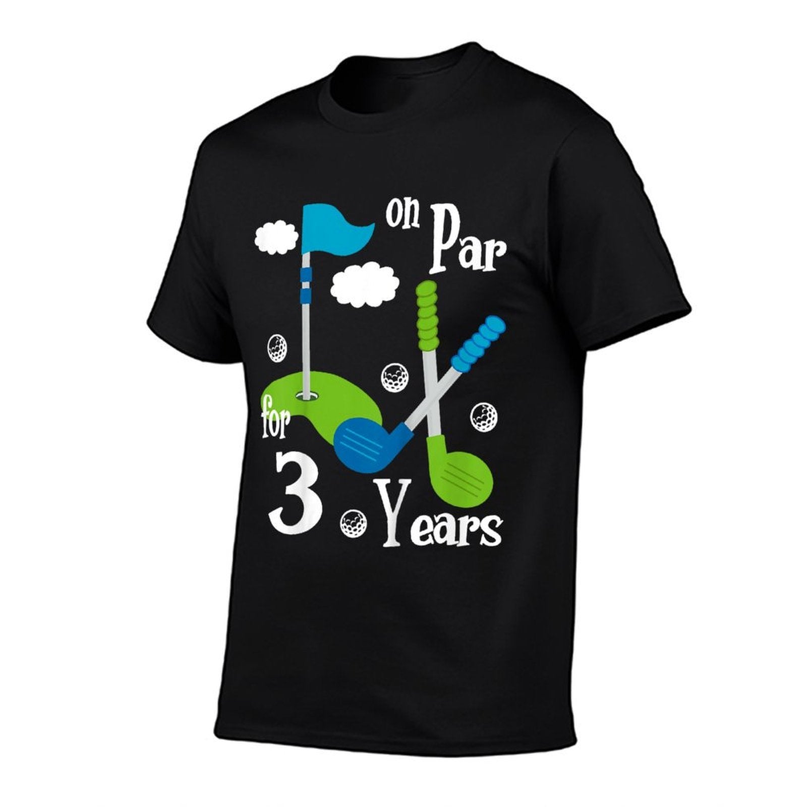 Kids 3 Year Old Golf Birthday Party Gift for Boy Girl  Tagless Design T-Shirt