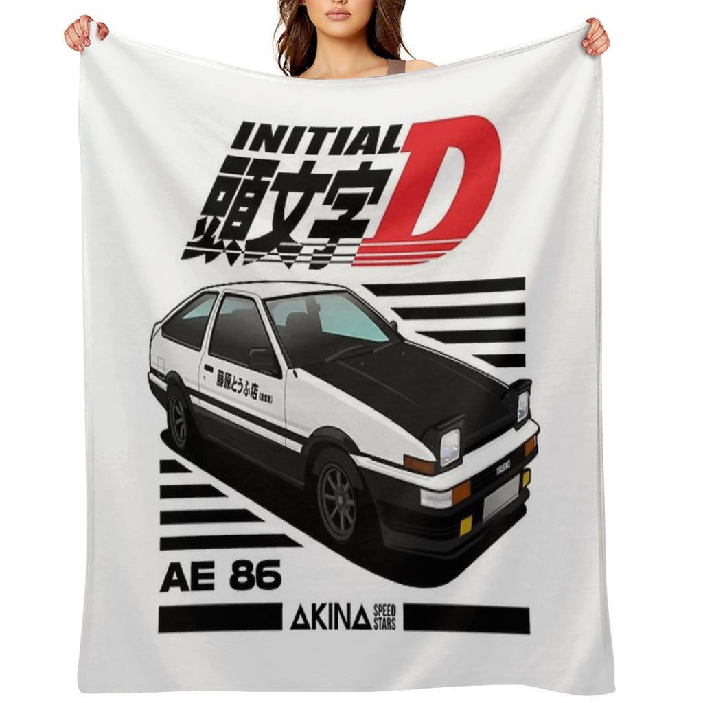 AE86 Initial D Machine-washable Throw Blanket