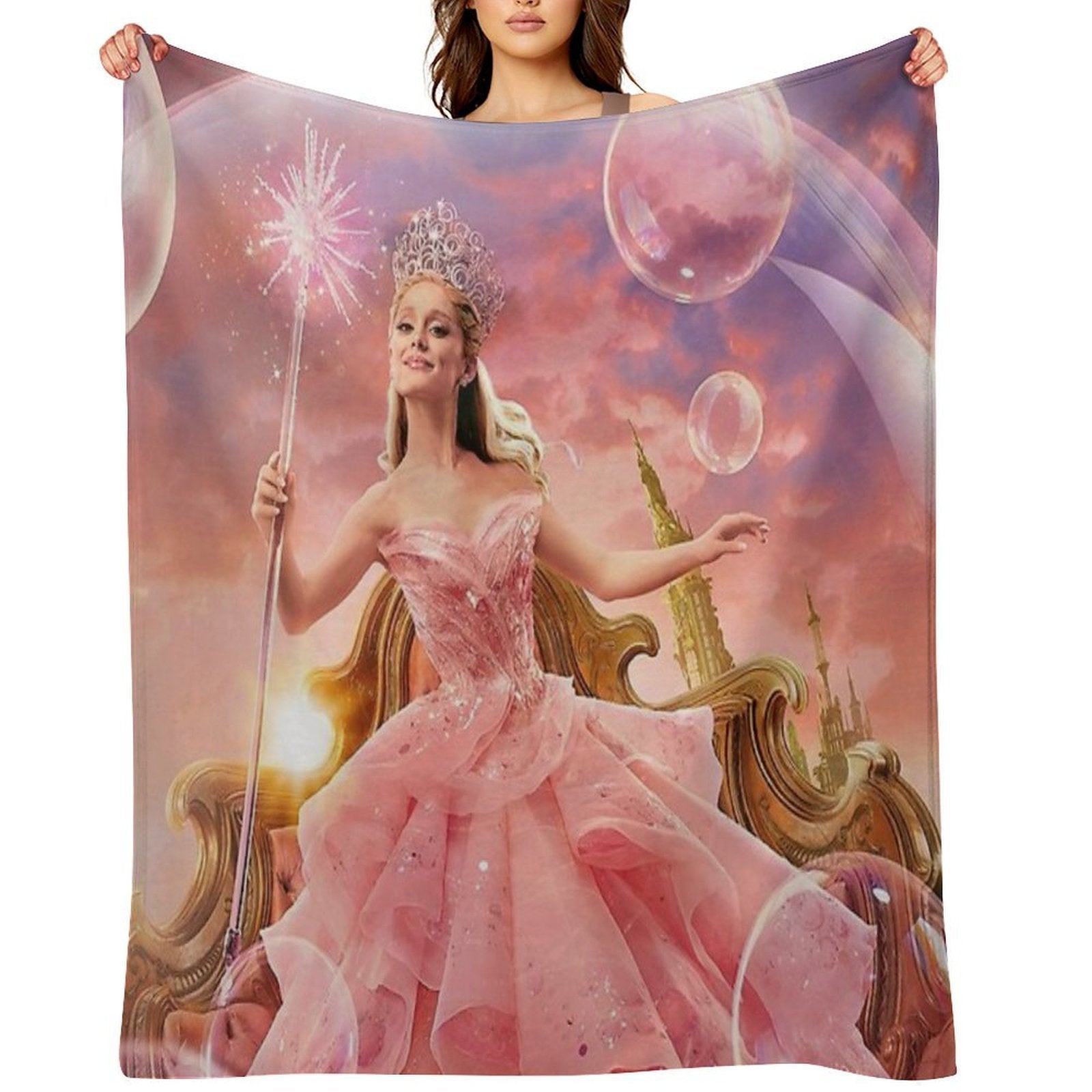 Wicked Glinda Bubble Velvety-soft Throw Blanket