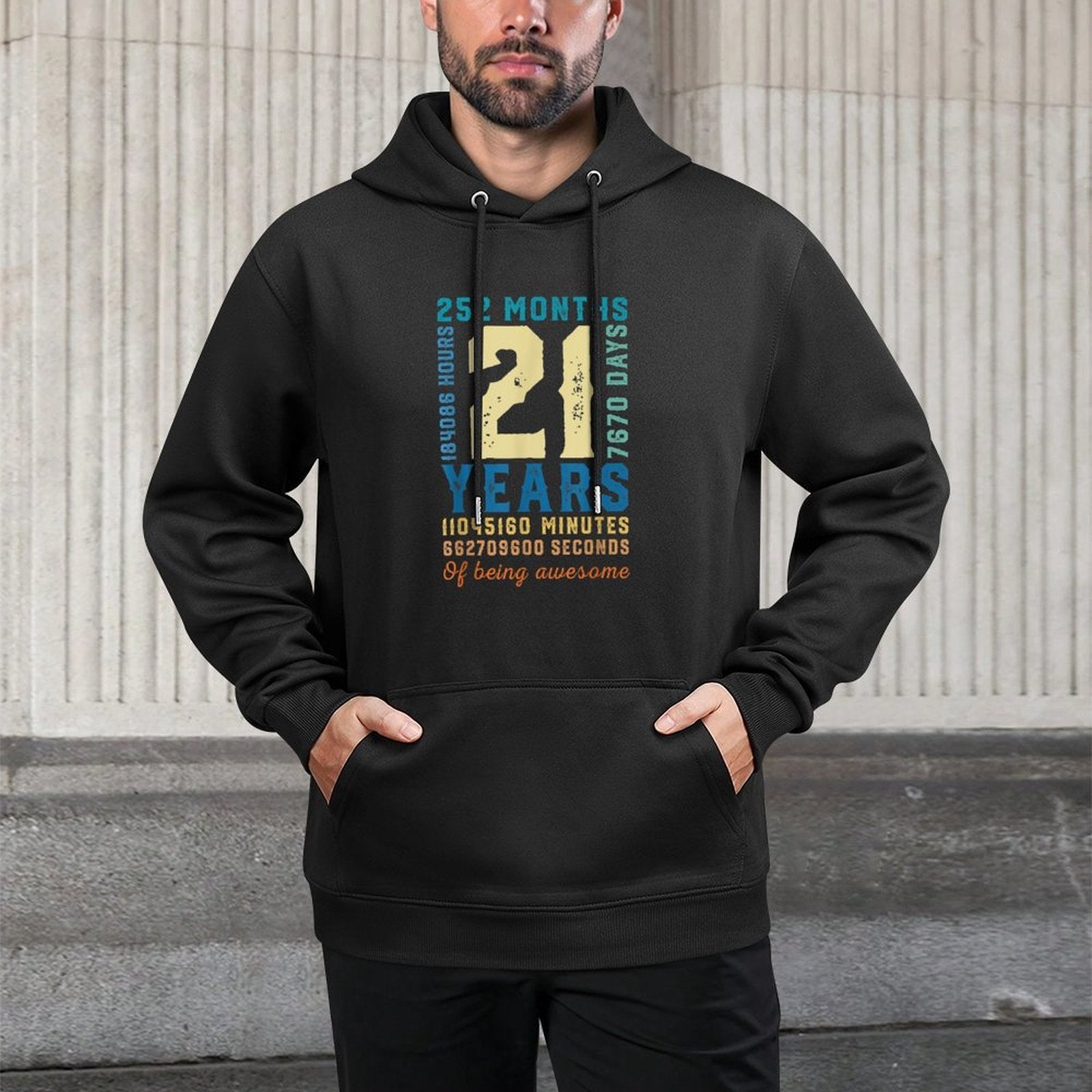21 Years Of Being Awesome Vintage 21 Years Old 21st Birthday Moisture-Wicking Hoodie