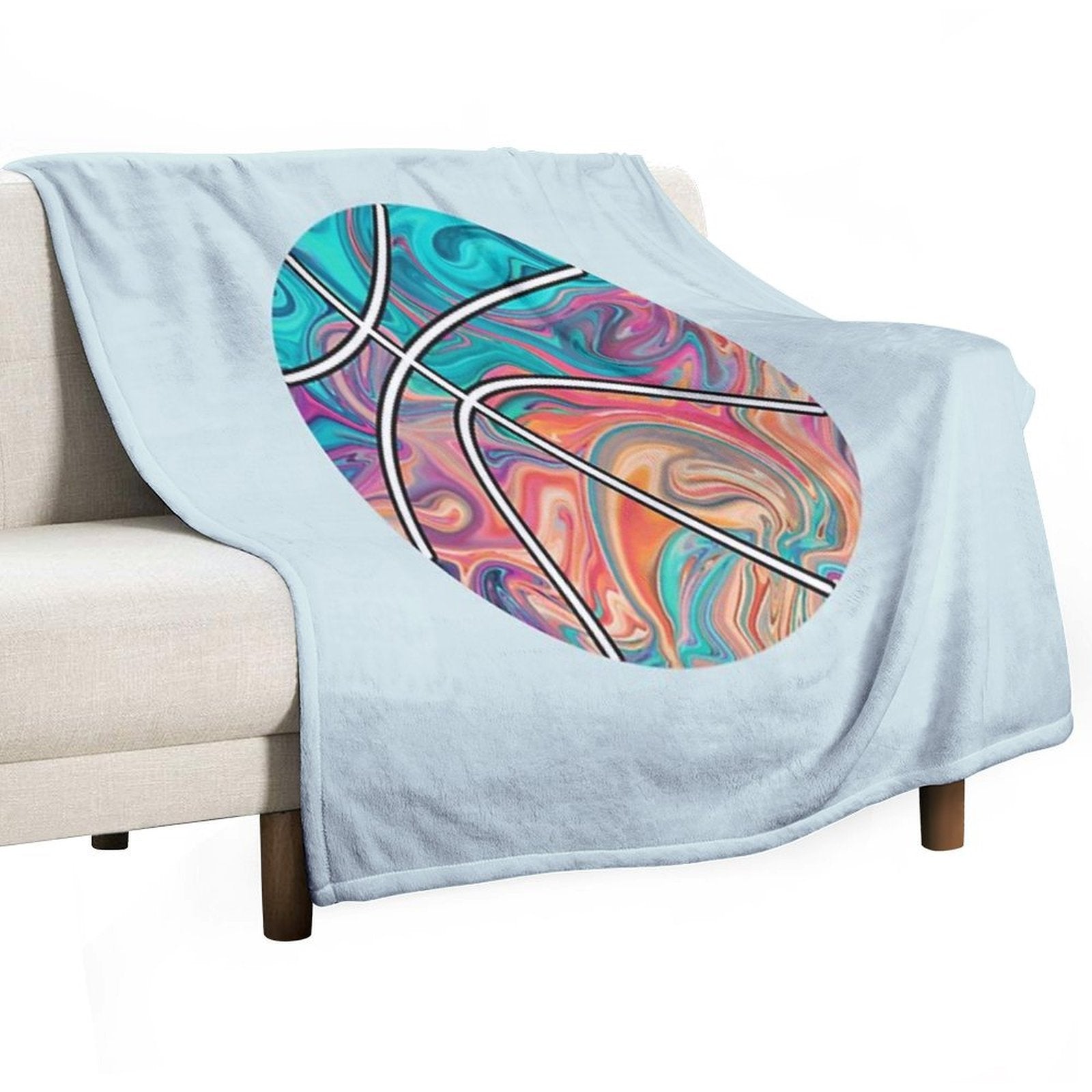 Basketball Ball Watercolors Premium Throw Blanket