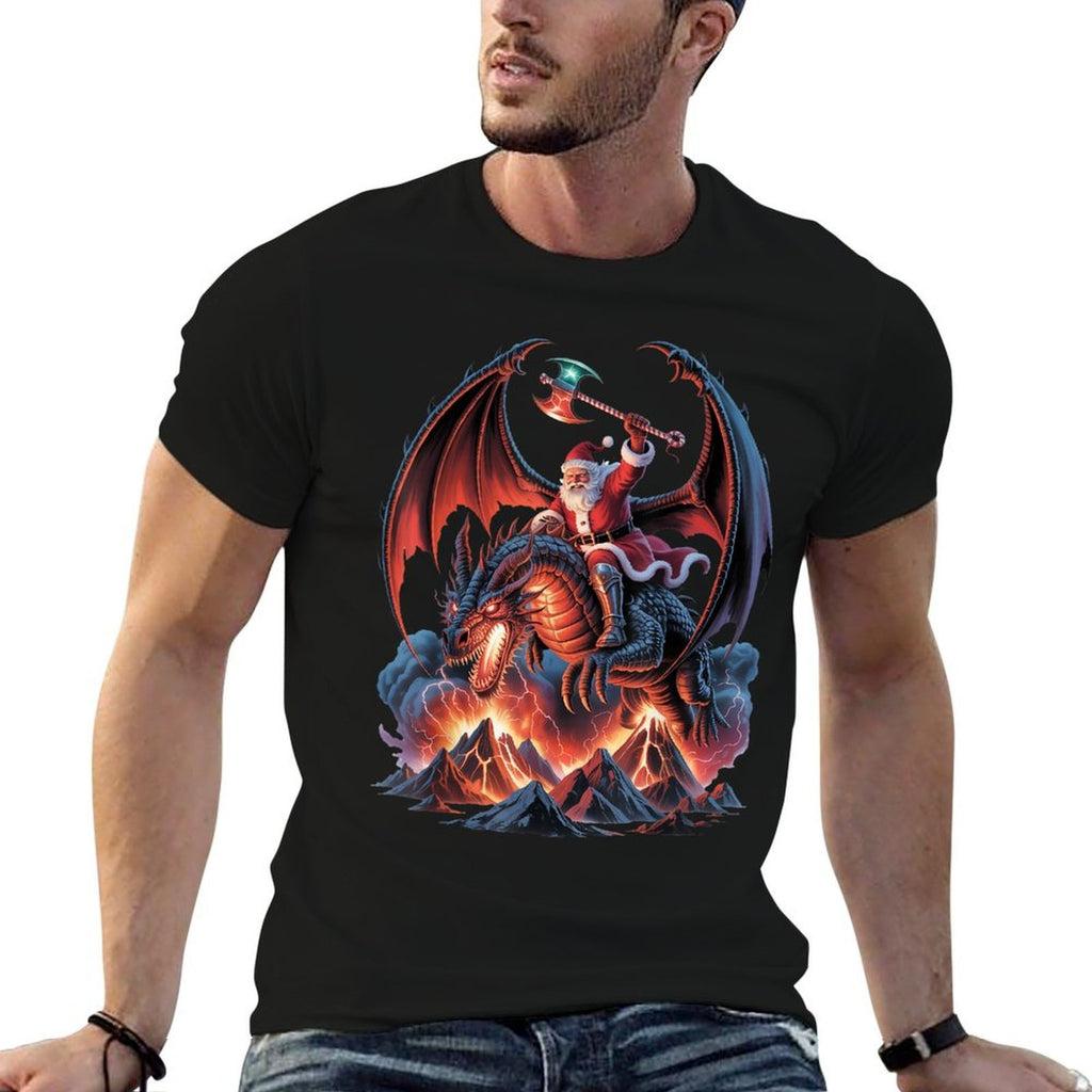 Epic Christmas Fantasy - MMO Mystic Santa Riding Dragon  Affordable Price T-Shirt
