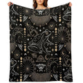 Dark Academia Gothic Frog Grunge Moon Phases Magic, Fairycore Occult Goth Fantasy Plush Throw Blanket