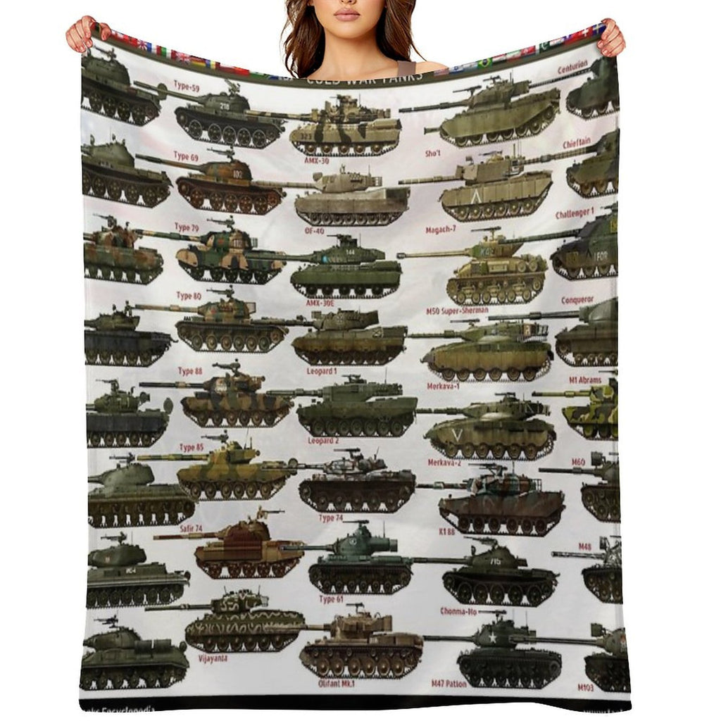 Cold War Main Battle Tanks Travel-friendly Throw Blanket