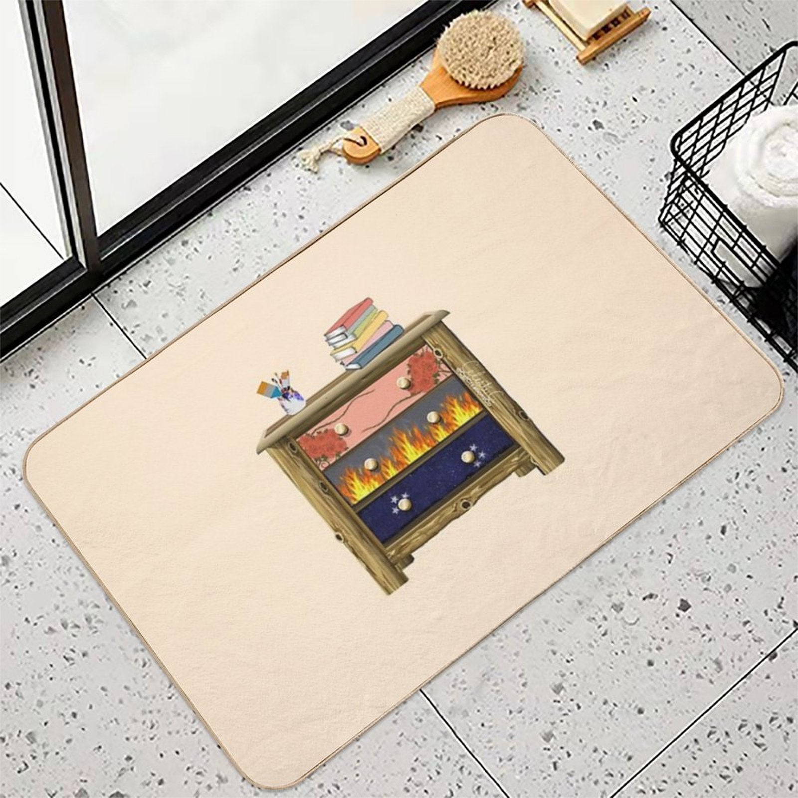 Feyre’s Painted Dresser  ACOTAR Dresser  Repositionable Bath Mat