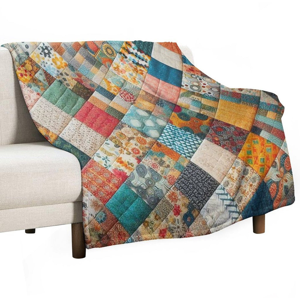 Cozy Patchwork Blanket Anti-pilling Throw Blanket