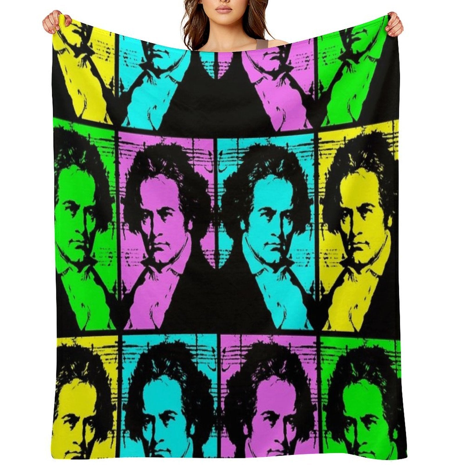 Pop Art Beethoven Travel-friendly Throw Blanket