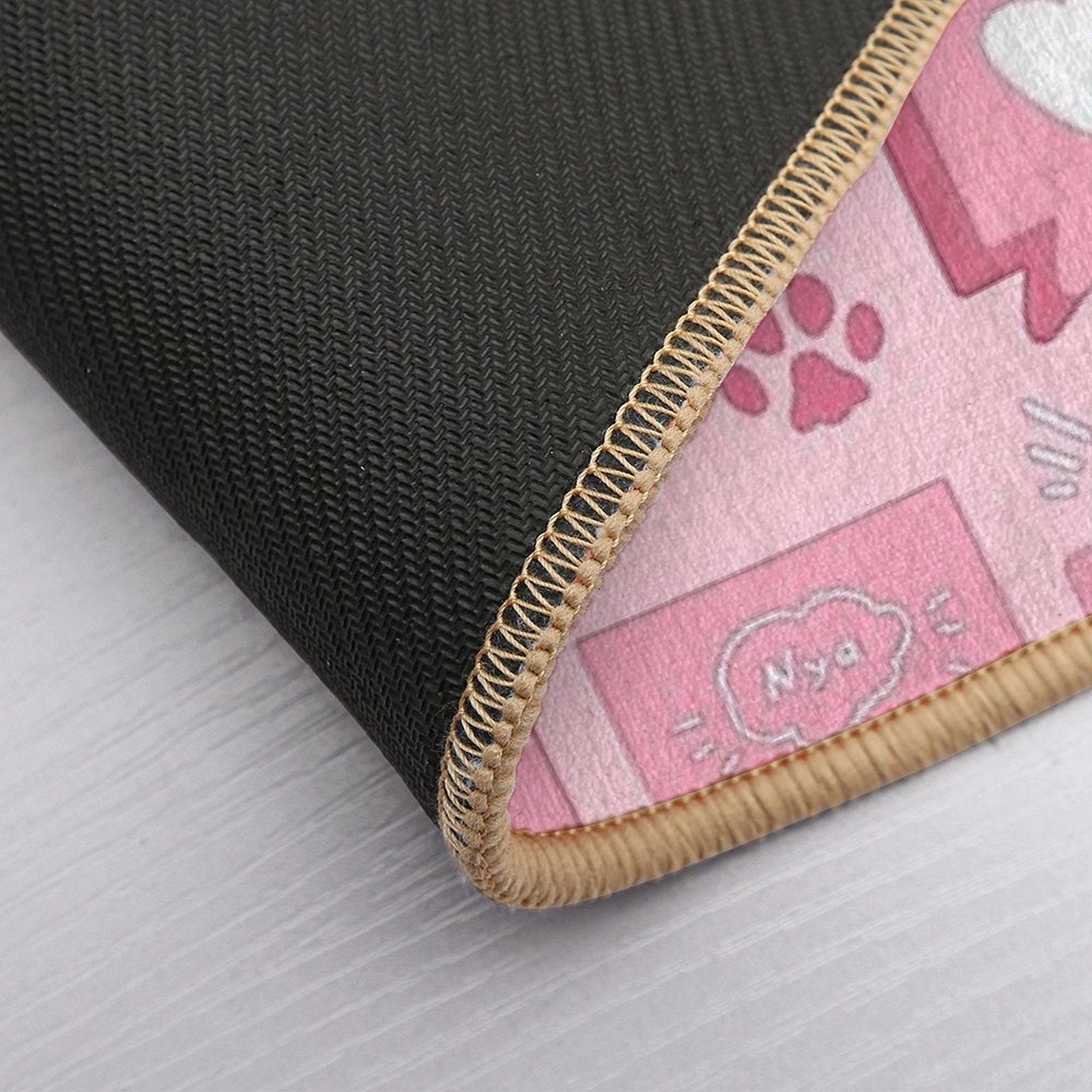 Cute Pink Cat Paws And Love  Multi-Purpose Bath Mat