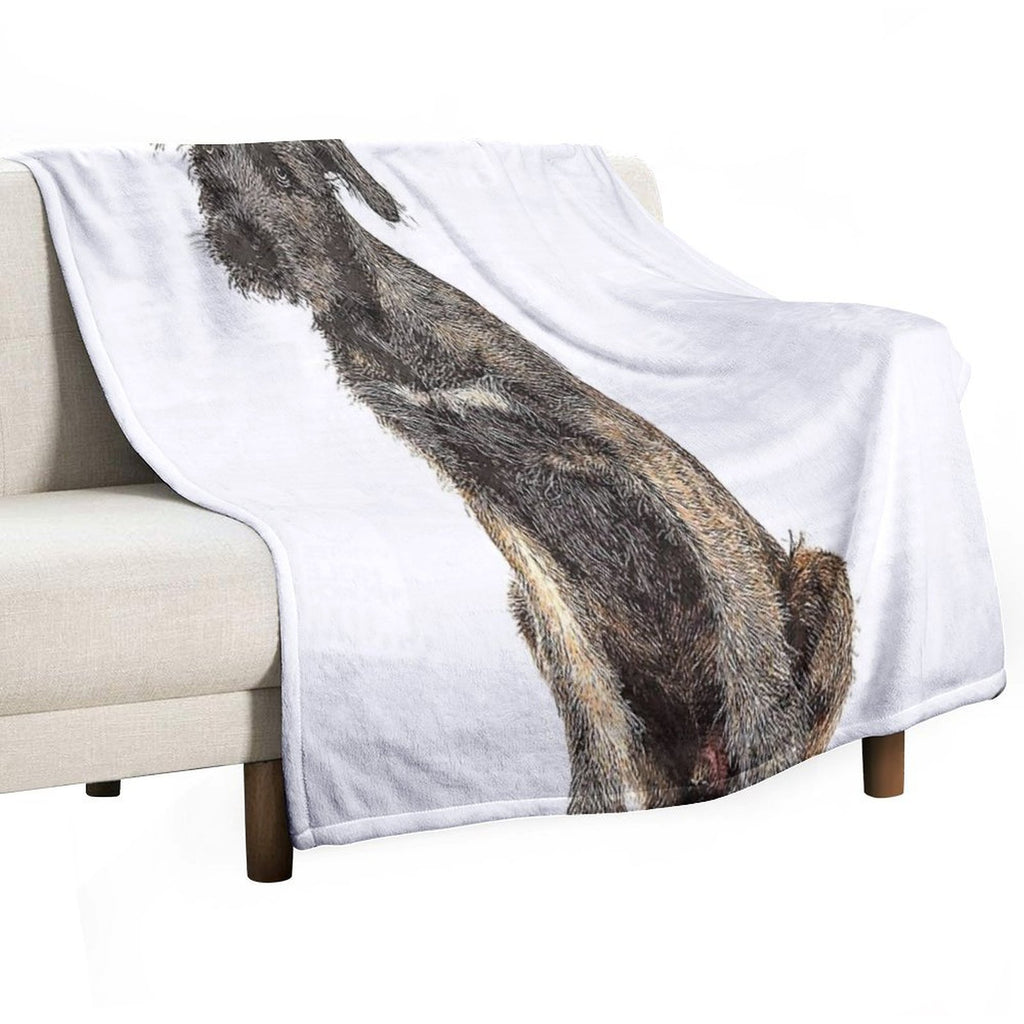 Super Cool Irish Wolfhound Dog - Custom Pet Portrait Art Studio Multi-functional Throw Blanket