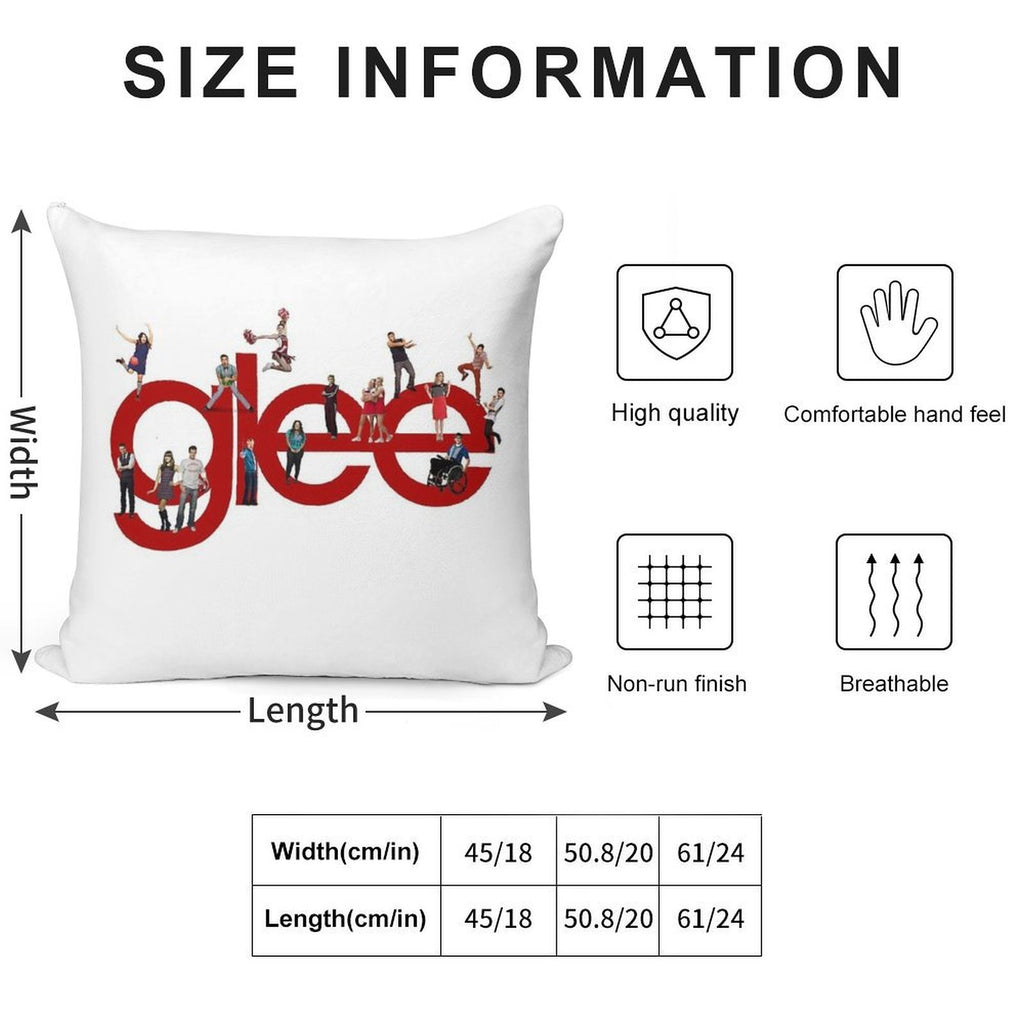 Glee Logo with The Cast Soft Style Accent Throw Pillow