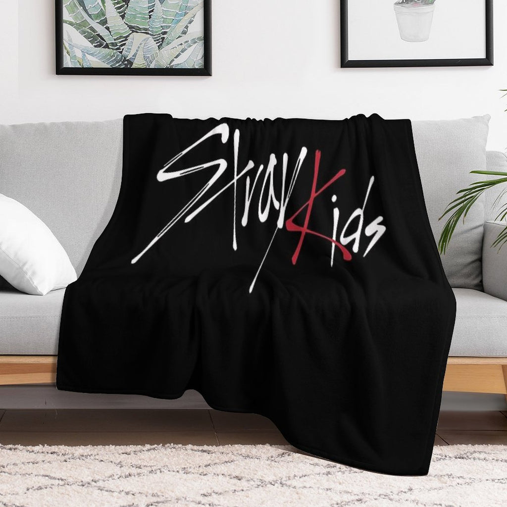 Stray Kids Logo White Quick-dry Throw Blanket