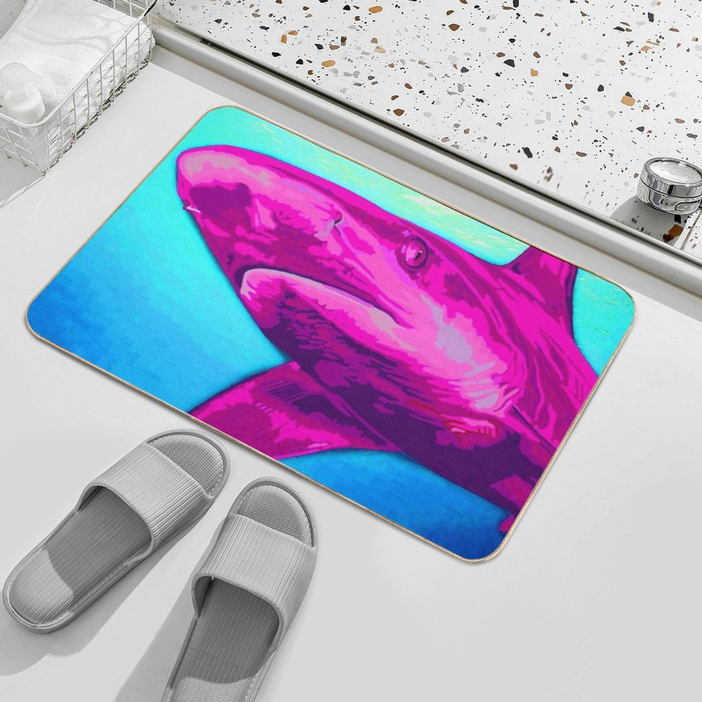 Pink Shark  Dirt-Trapping Bath Mat