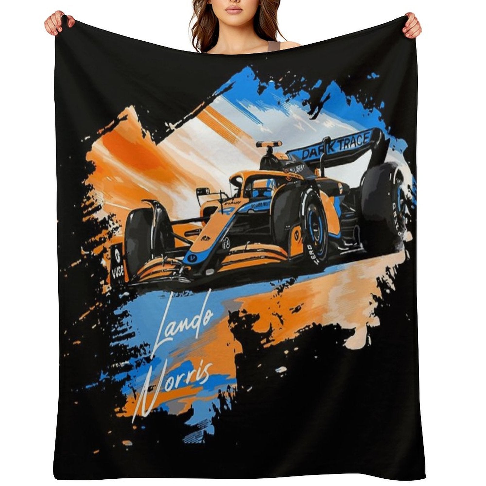 Lando Norris - Retro_Digi Art Premium Throw Blanket