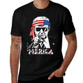 MERICA TRUMP Happy 4th Of July Trump American  Oversized Silhouette T-Shirt