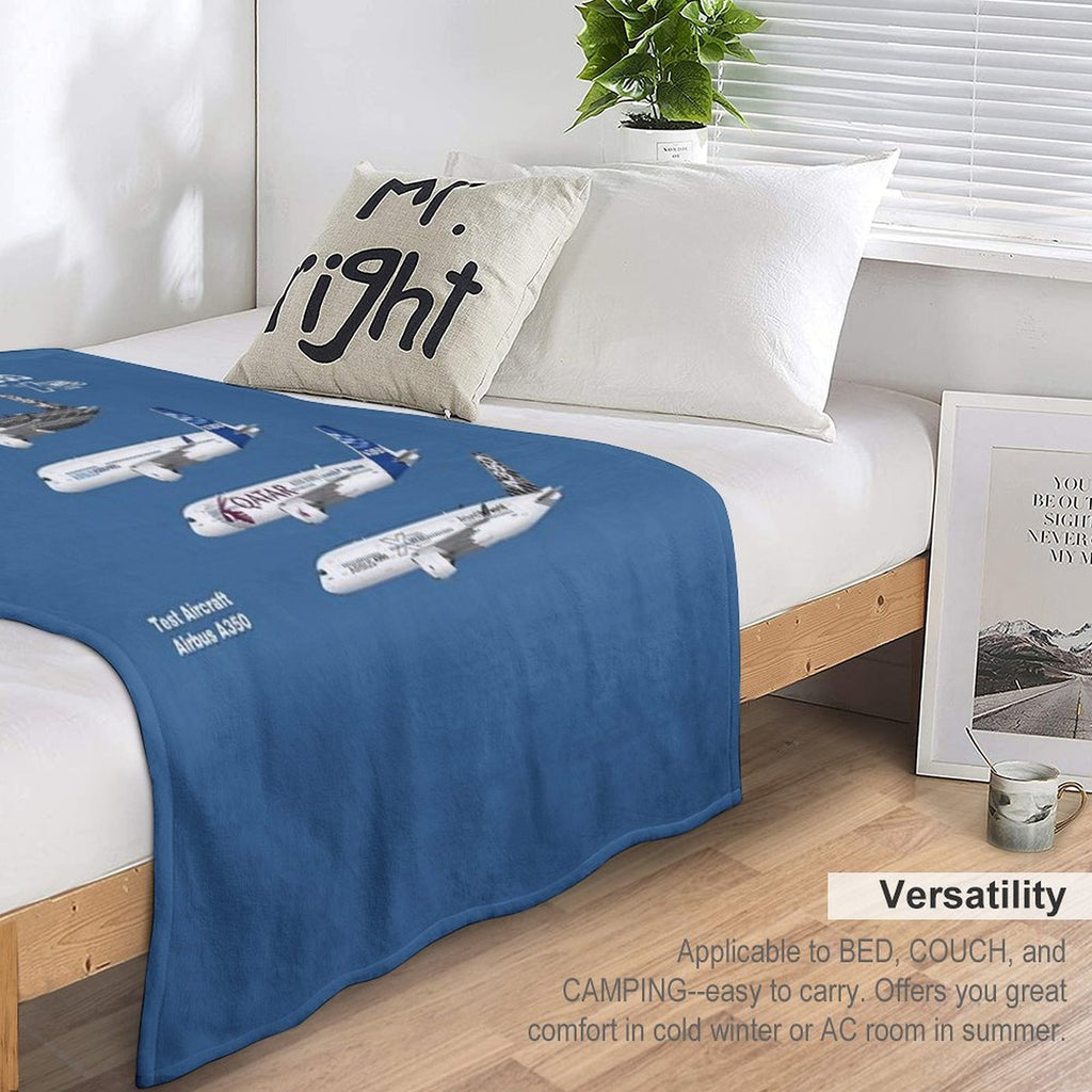 Airbus A350 Test Aircraft Fleet Illustration Lightweight Throw Blanket