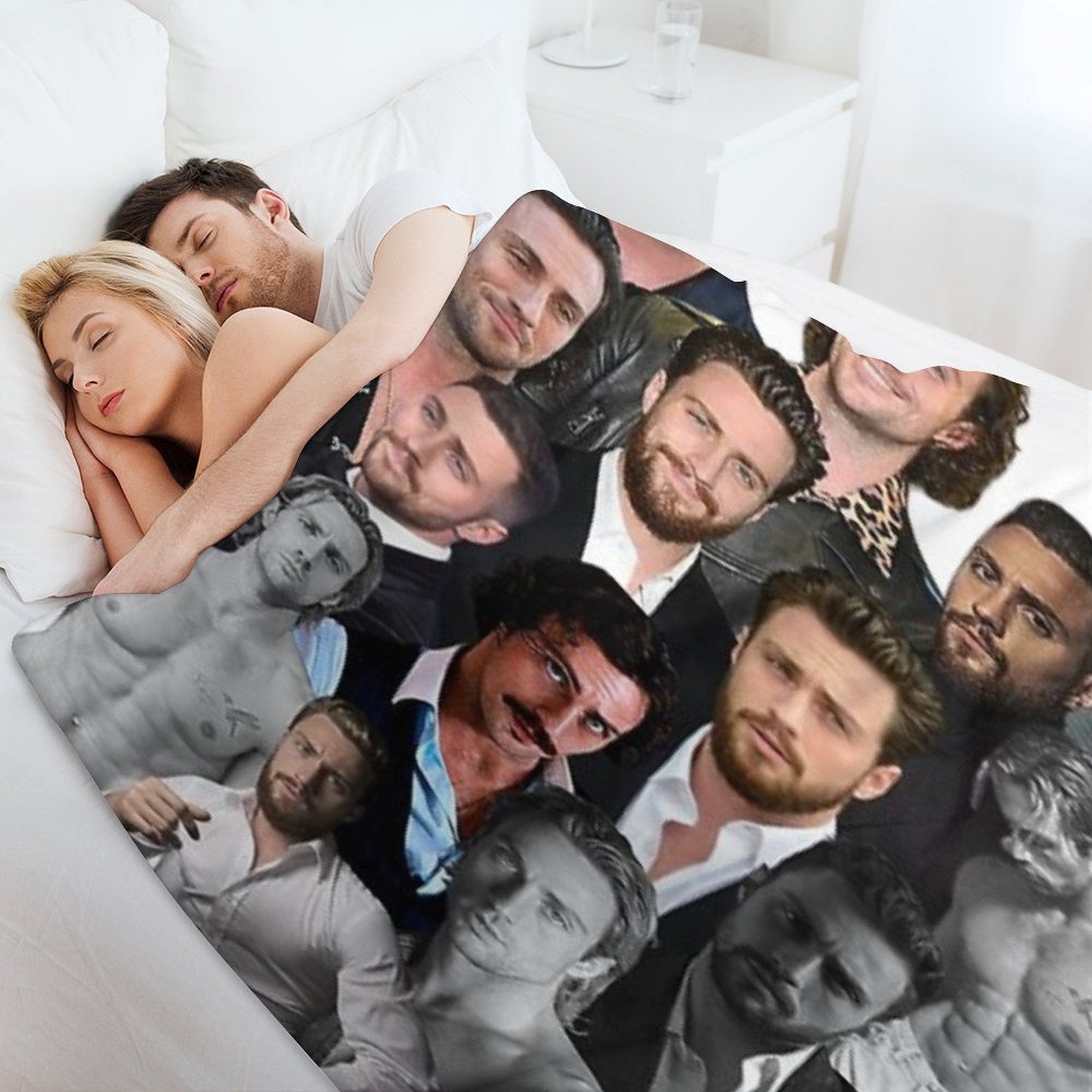 Aaron-taylor Johnson Photo Collage Machine-washable Throw Blanket