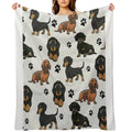 Dachshund Dog Cartoons Cute Travel-friendly Throw Blanket