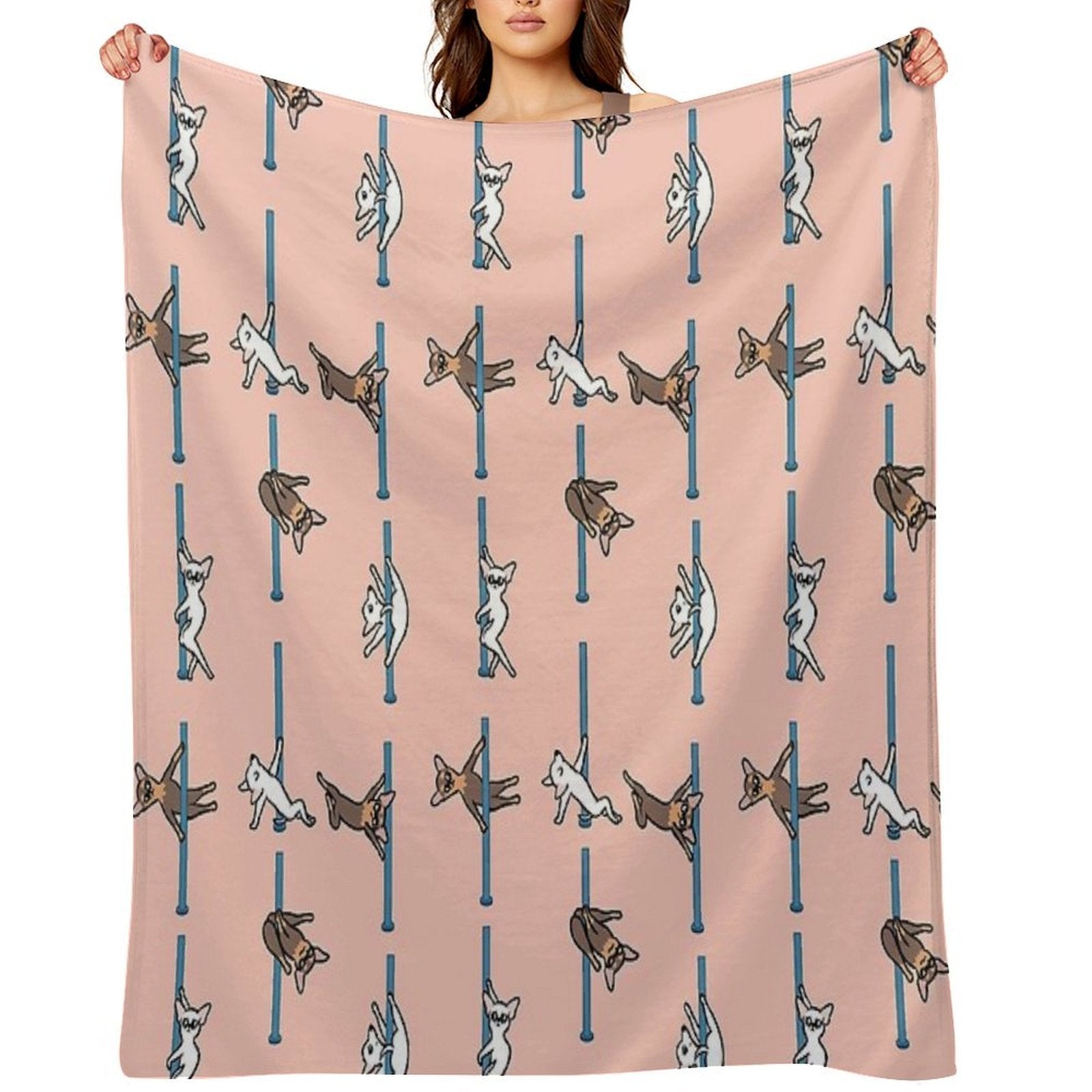 Chihuahua Pole Dancing Club Eco-conscious Throw Blanket
