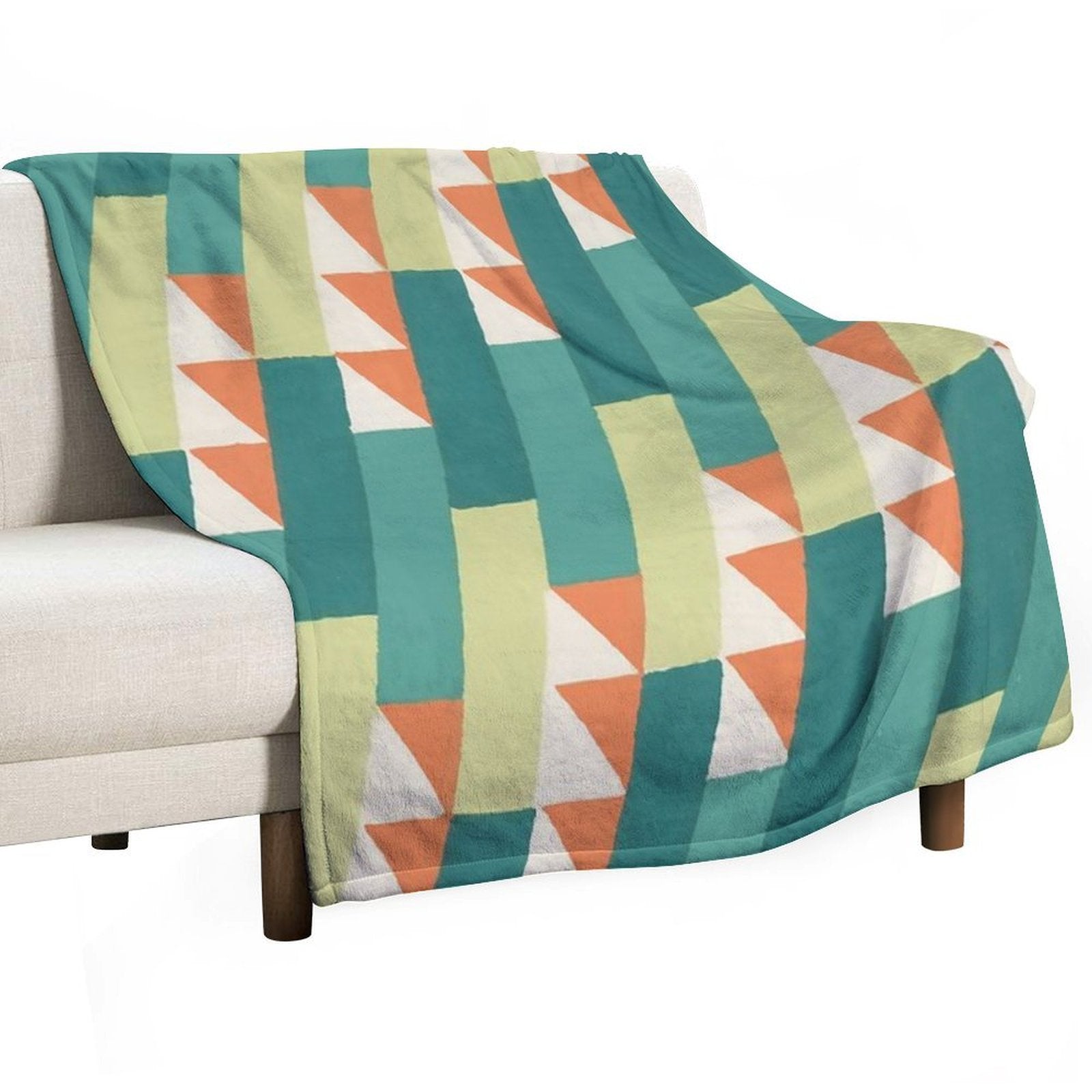 Diagonal Geometric Pattern – Vibrant Retro Style Shrink-resistant Throw Blanket