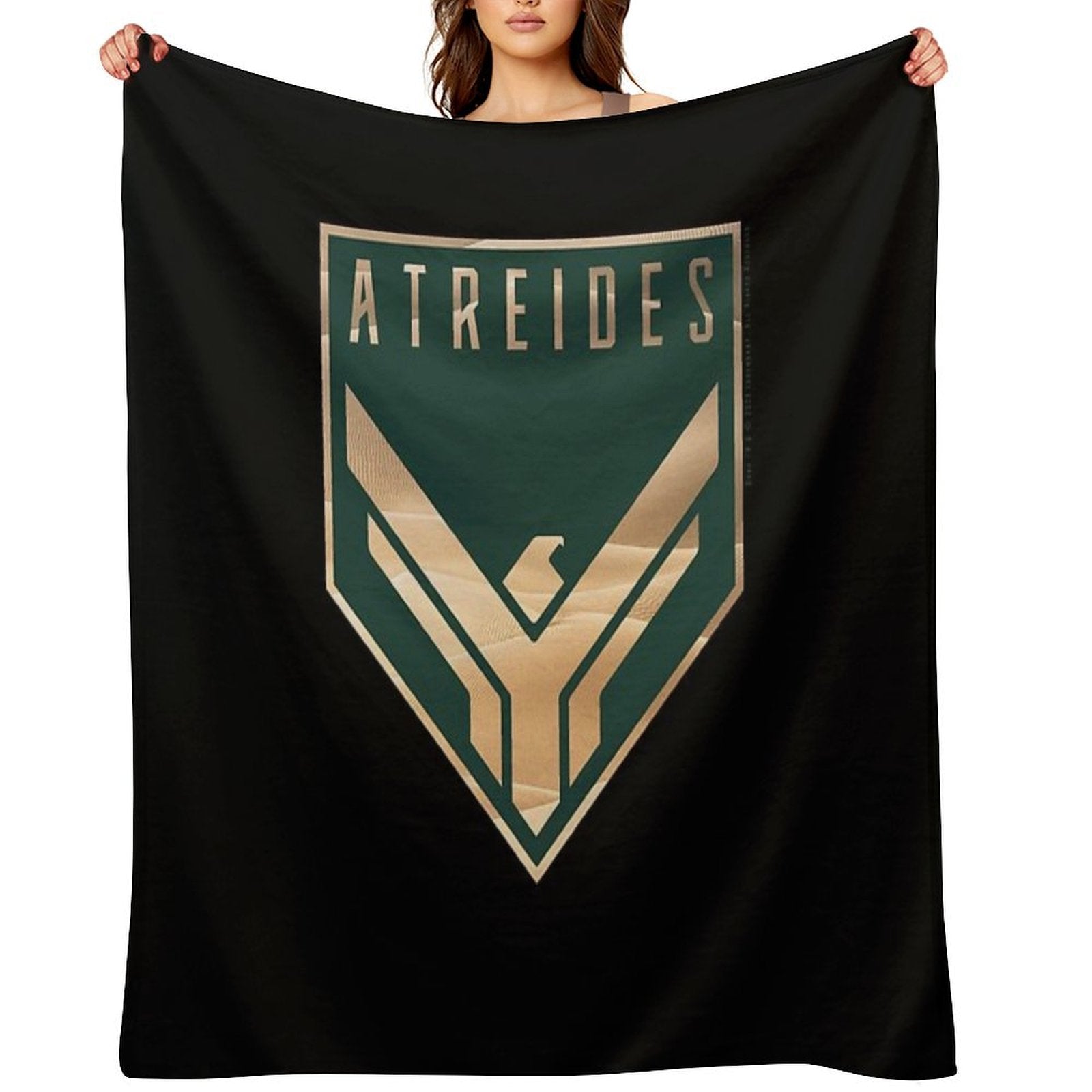 Dune - House Atreides Badge Inverted (Dark Image) - Plush Throw Blanket