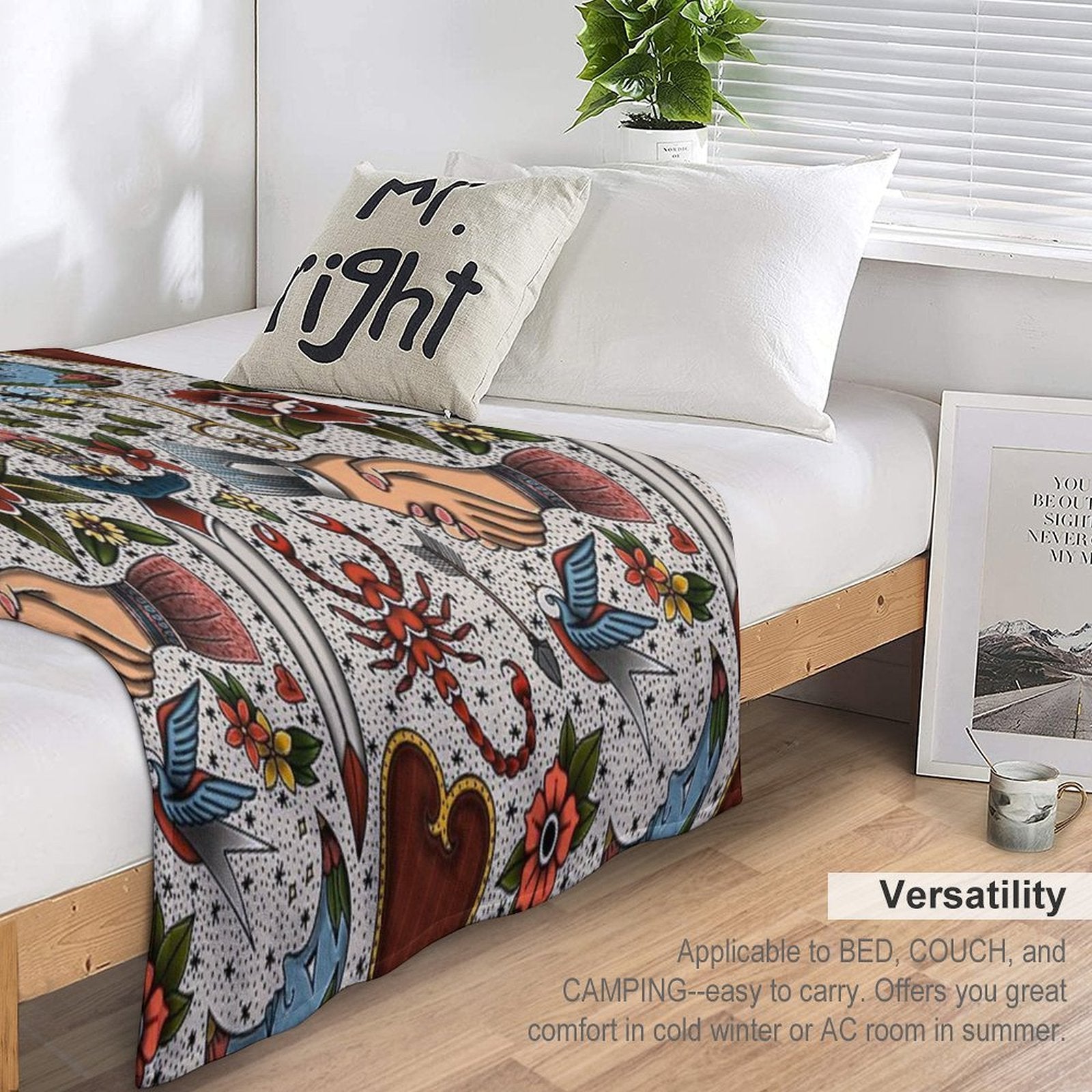 American Traditional Flash Pattern Anti-pilling Throw Blanket