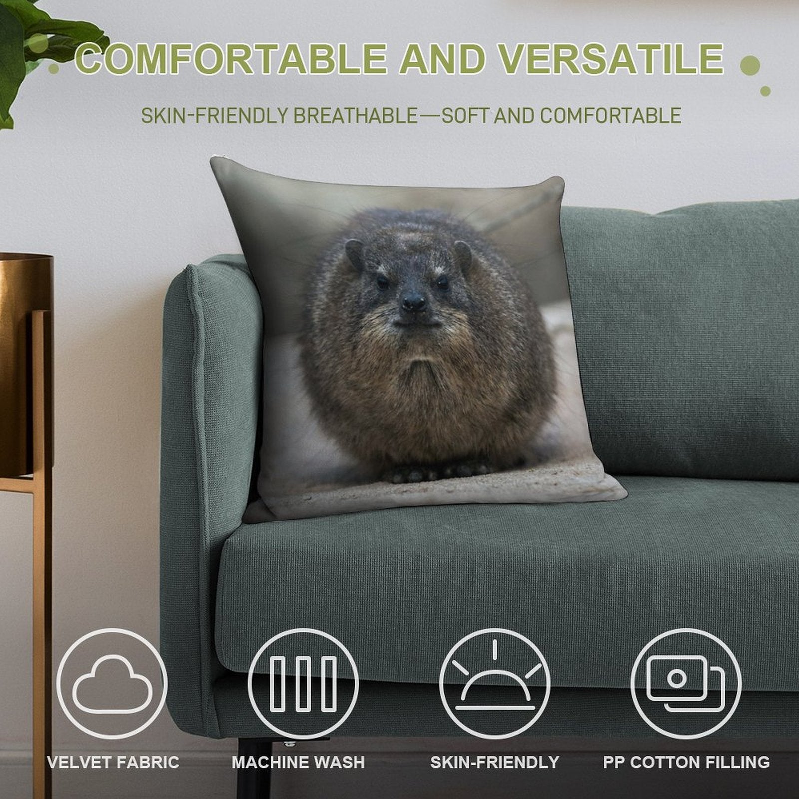 Rock Hyrax Soft Warmth Comfort Throw Pillow