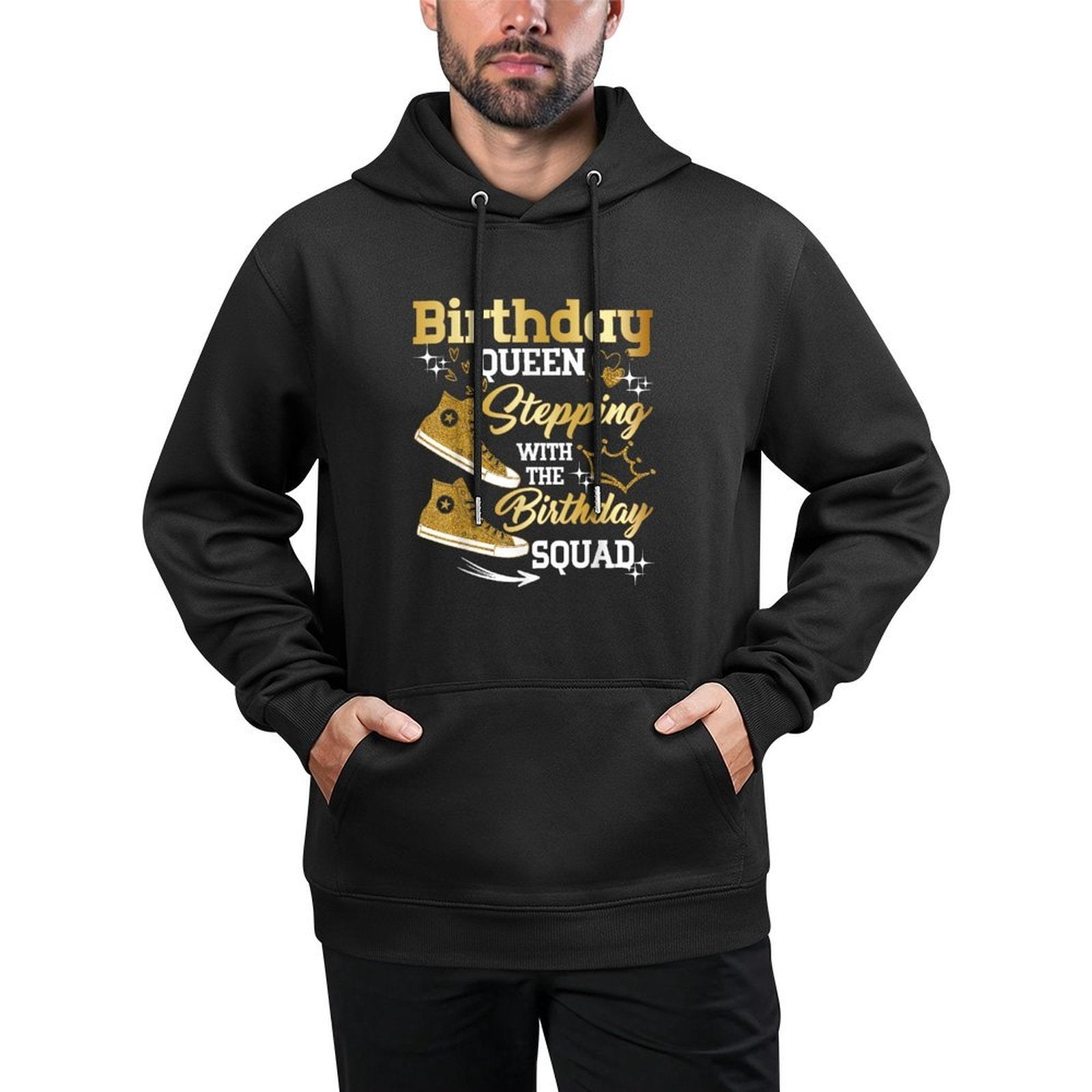 Birthday Queen Shoes Stepping With The Birthday Squad Party Casual Wear Hoodie