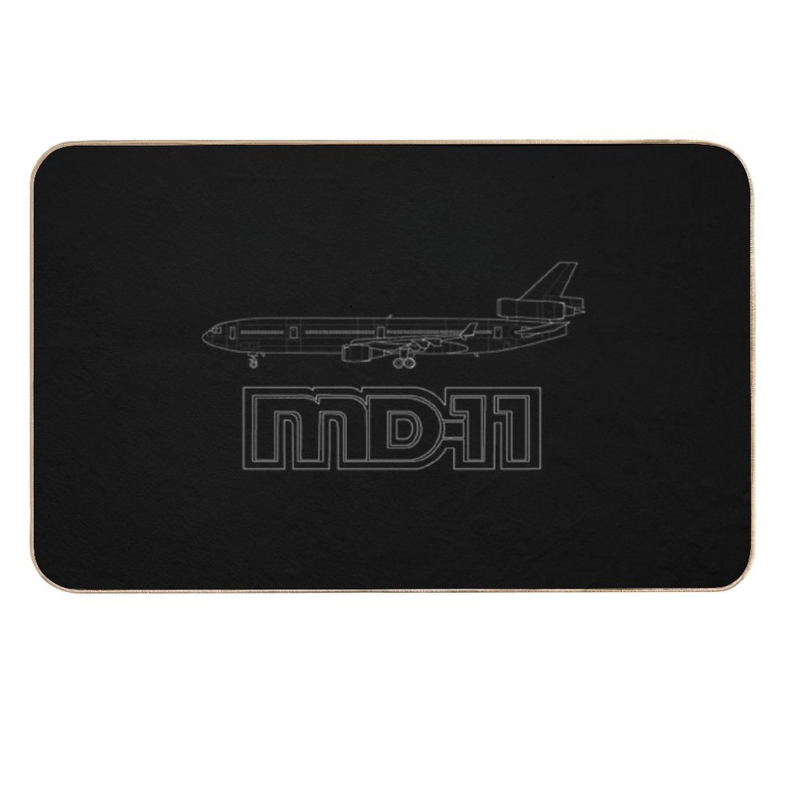 McDonnel Douglas MD-11 White Outline  Stain-Proof Bath Mat