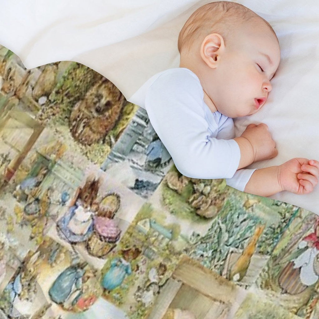 Beatrix Potter Collage Versatility Throw Blanket