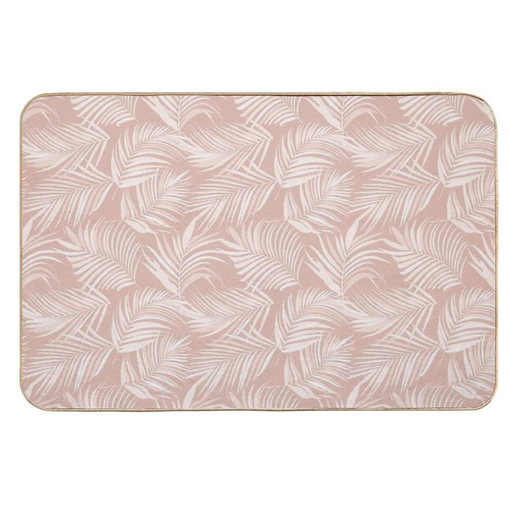 Palm Leaf Seamless Pattern  Easy Maintenance Bath Mat