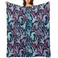 Dragon Fire Dark Turquoise And Purple Easy Care Throw Blanket